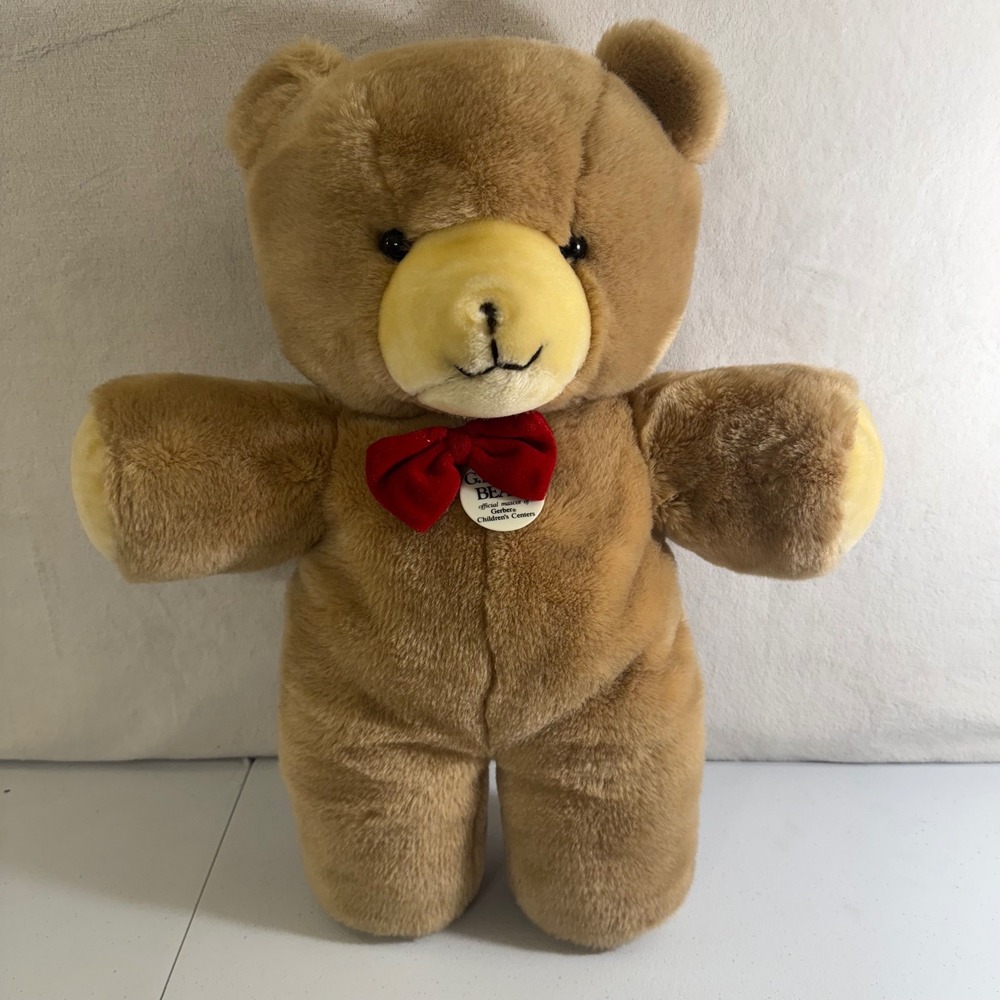 VTG Gerber G R Bear Plush Stuffed Animal Bow Official Mascot Childrens‎ Center